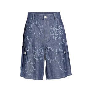 Marni Men Embroidered Denim Shorts